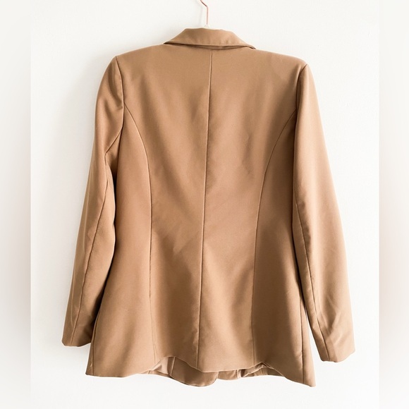 Oh Polly Tan Blazer Jacket with Pockets, Size 8 - Picture 2 of 8